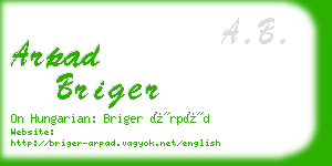 arpad briger business card